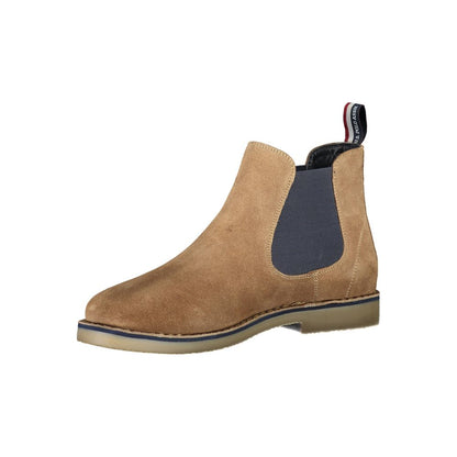 U.S. POLO ASSN. Beige Polyester Ankle Boots with Elastic Contrast