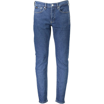 Calvin Klein Blue Cotton Slim Taper Jeans