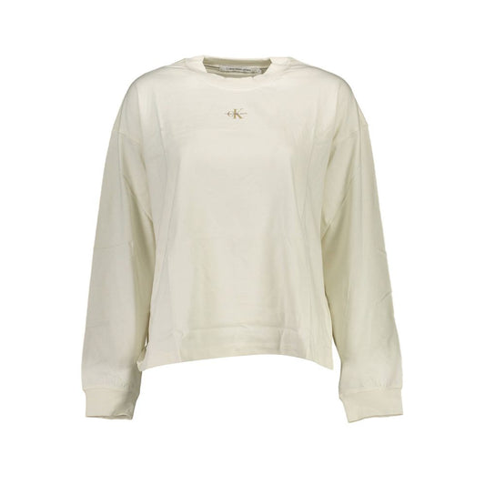 Calvin Klein Long Sleeve White Cotton T-Shirt
