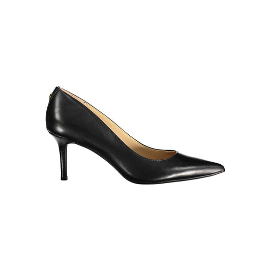Ralph Lauren Black Leather Flat Shoe with Heel