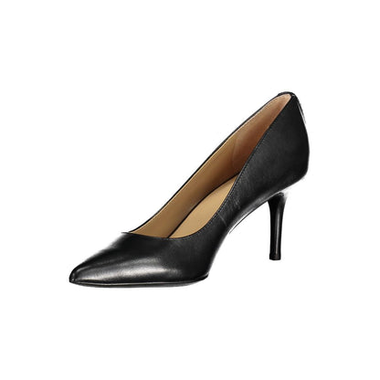 Ralph Lauren Black Leather Flat Shoe with Heel