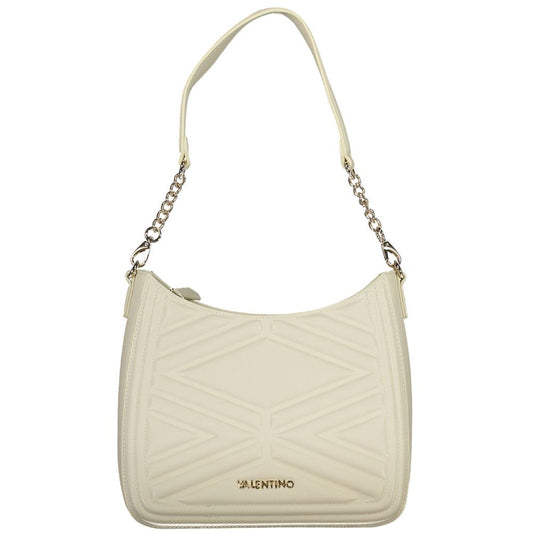 Mario Valentino Beige Faux Leather Handbag with Contrasting Details