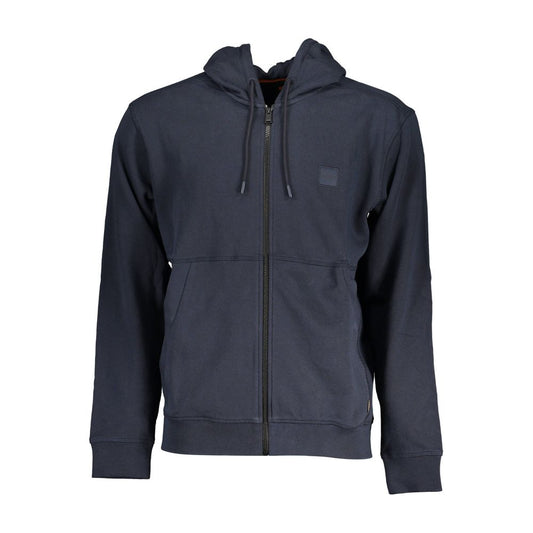 Hugo Boss Blue Cotton Sweater with Hood