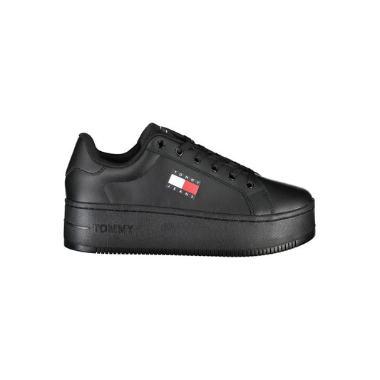 Tommy Hilfiger Black Polyester Sneaker - Sporty and Stylish