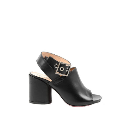 Dee Ocleppo Black Leather Sandal B3063DO VIT PERGAMENA NERO