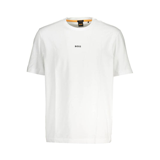 Hugo Boss White Cotton T-Shirt - Relaxed Fit Crew Neck