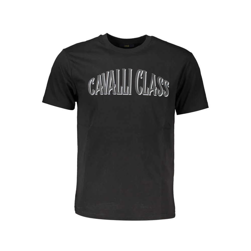 Cavalli Class Black Cotton T-Shirt - Elevate Your Everyday