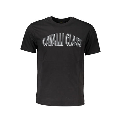 Cavalli Class Black Cotton T-Shirt - Elevate Your Everyday