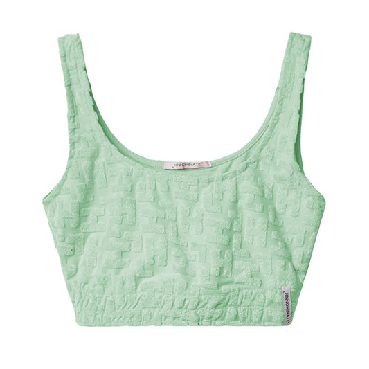 Hinnominate Green Terrycloth Crop Top