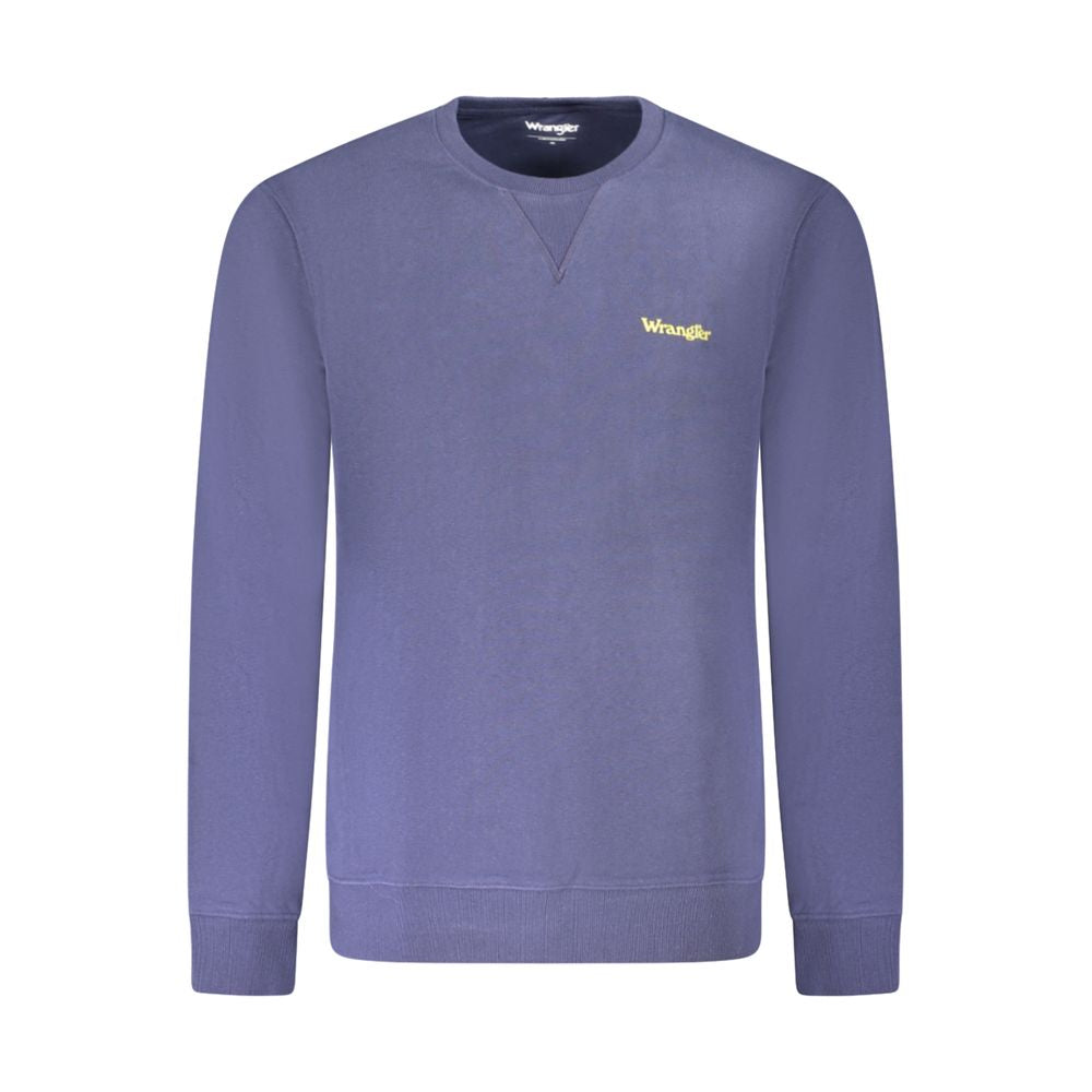 Wrangler Blue Cotton Sweater - Long Sleeve Crew Neck