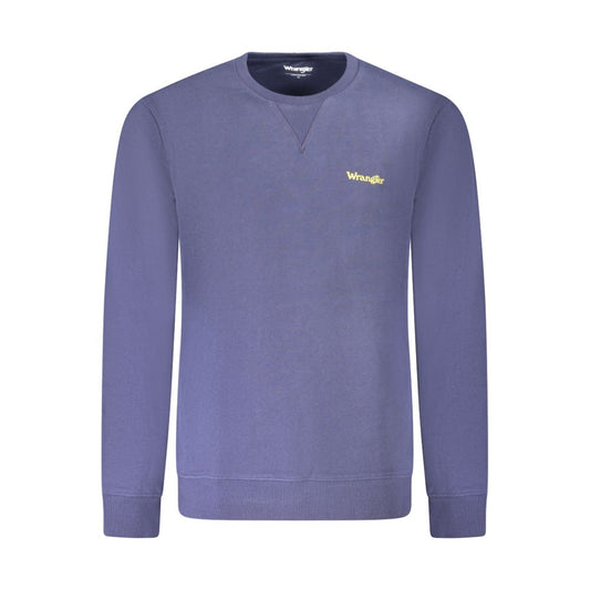 Wrangler Blue Cotton Sweater - Long Sleeve Crew Neck