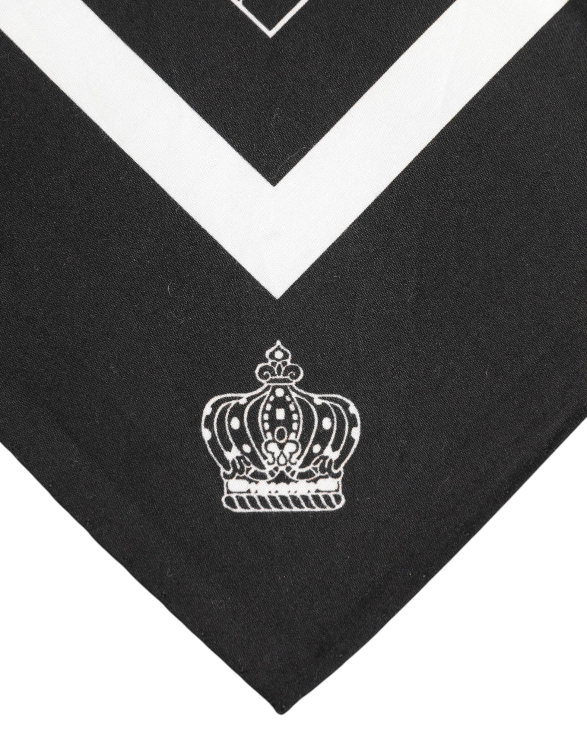 Dolce & Gabbana Black and White Printed Square Men’s Foulard Scarf