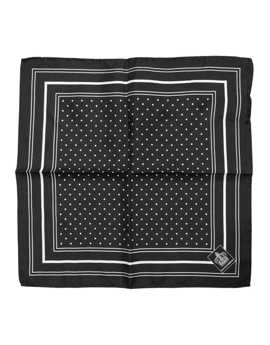 Dolce & Gabbana Black and White Polka Dot Men's Foulard Scarf