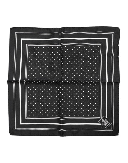Dolce & Gabbana Black and White Polka Dot Men's Foulard Scarf