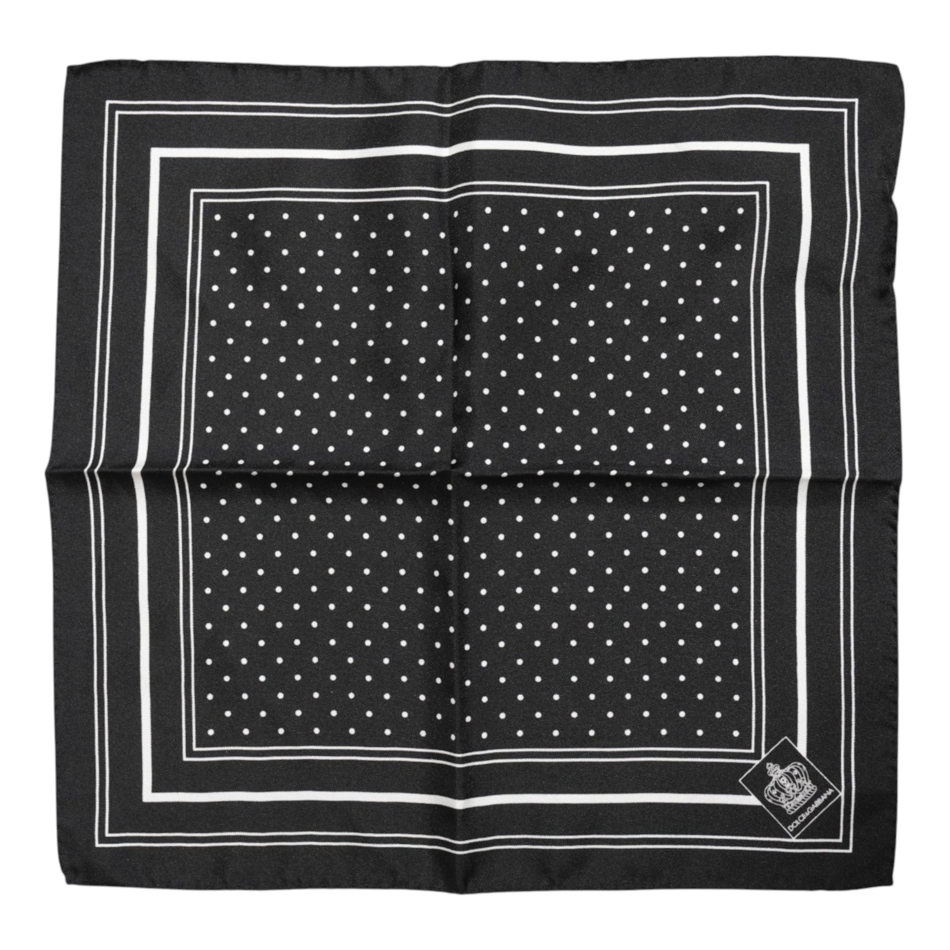 Dolce & Gabbana Black and White Polka Dot Men's Foulard Scarf