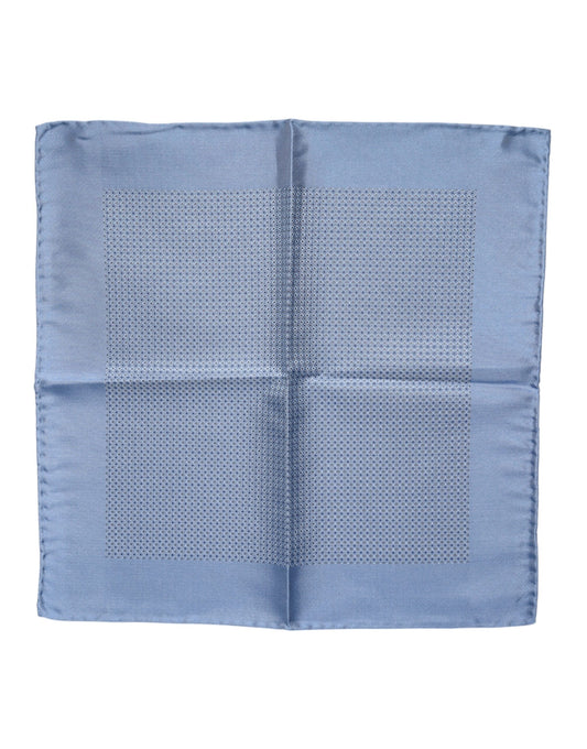Dolce & Gabbana Light Blue Silk Square Scarf for Men