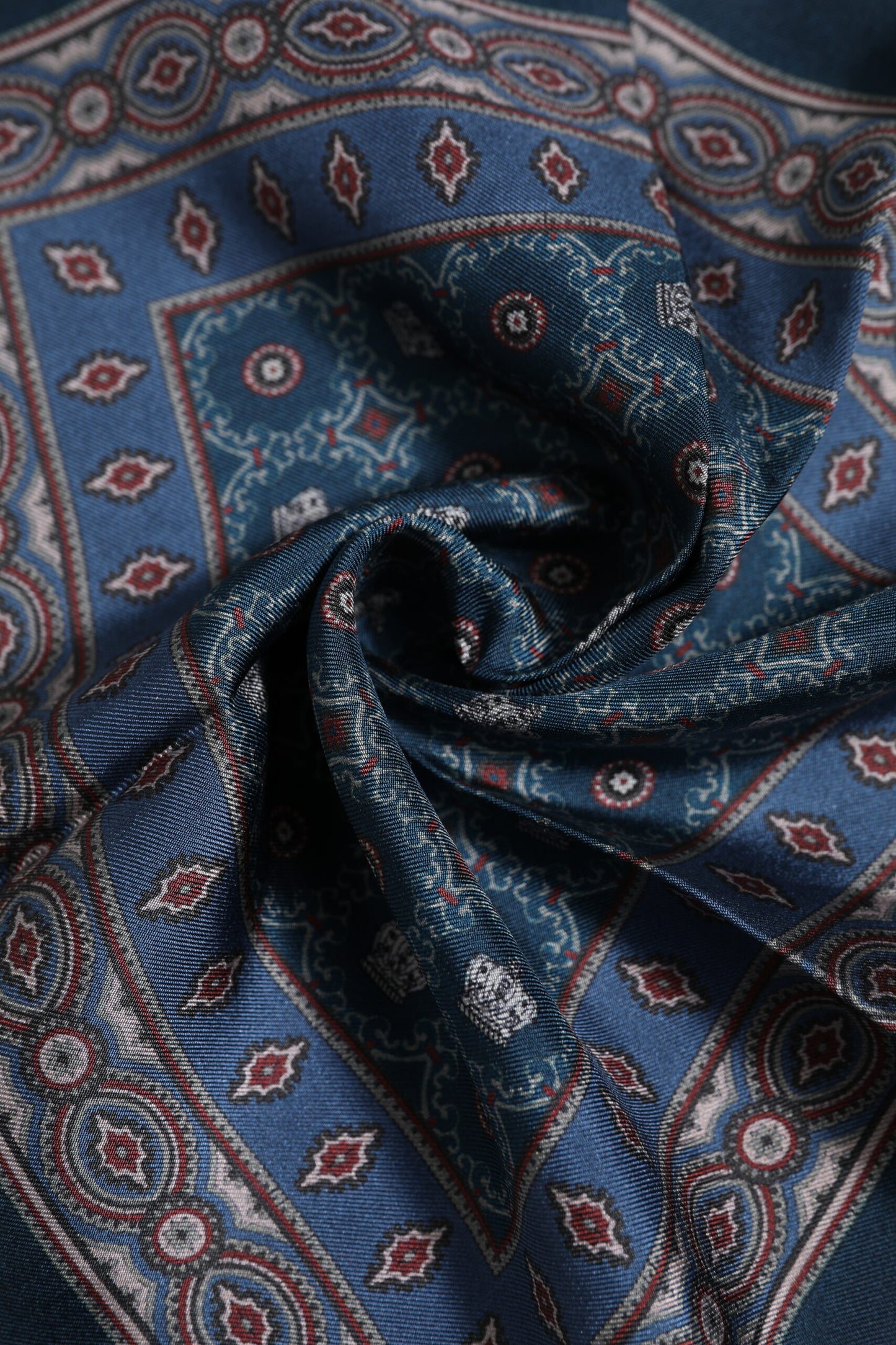 Dolce & Gabbana Blue Printed Silk Square Foulard Scarf for Men