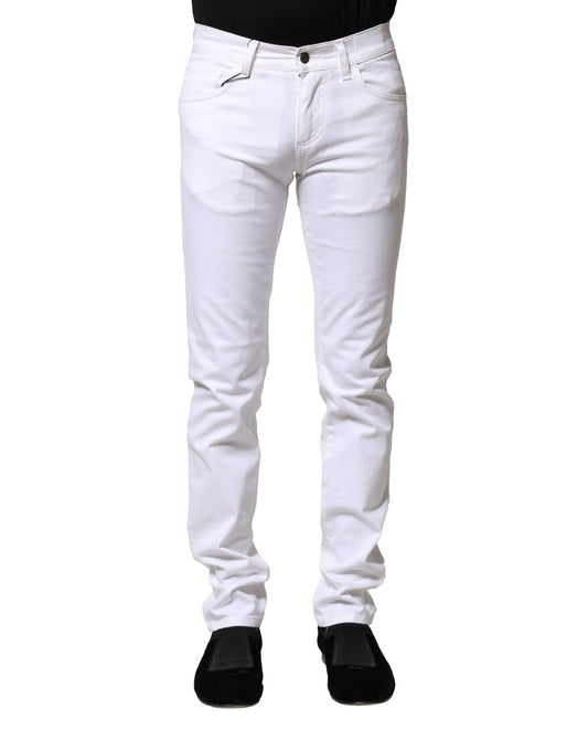 Dolce & Gabbana White Cotton Skinny Denim Jeans