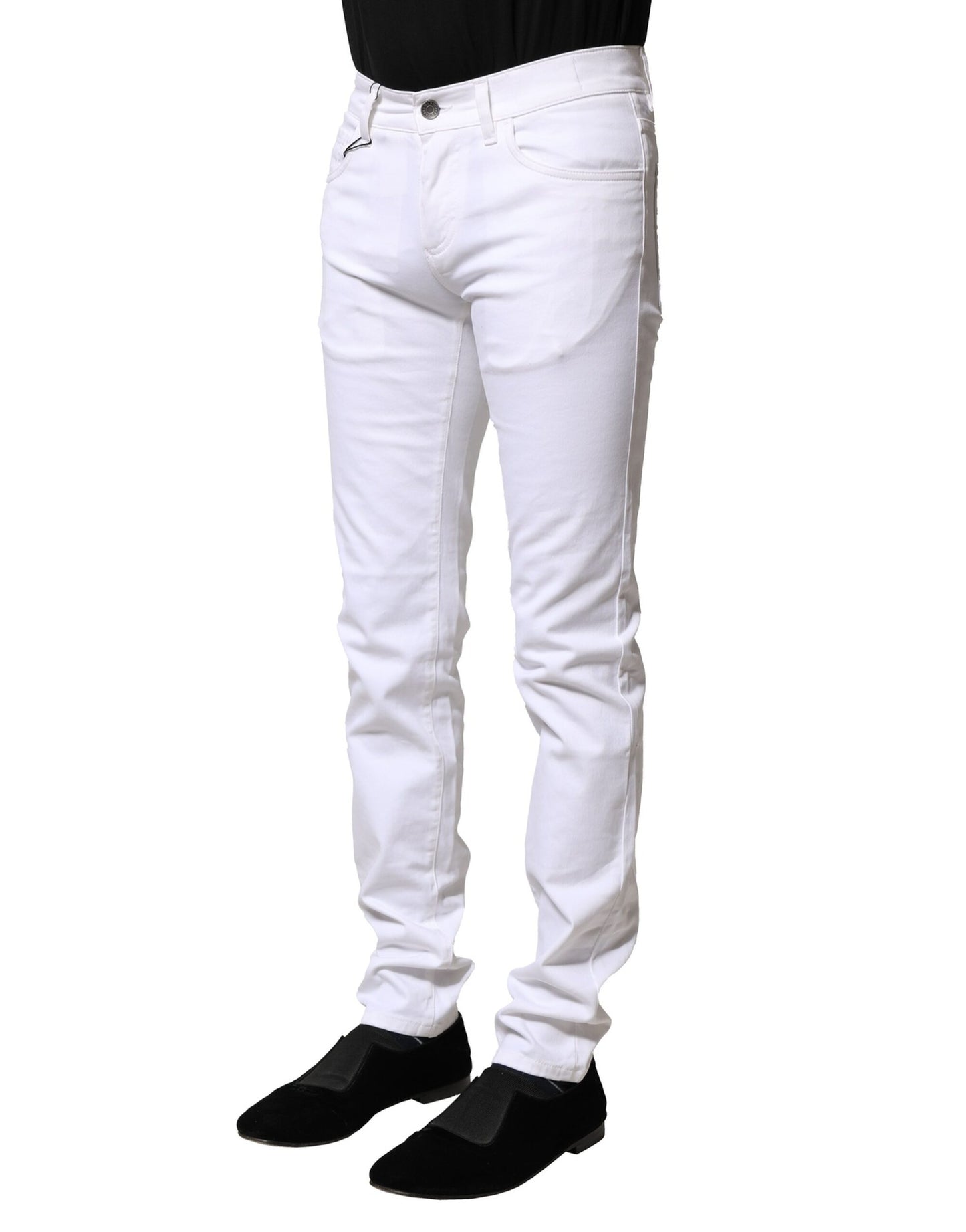 Dolce & Gabbana White Cotton Skinny Denim Jeans