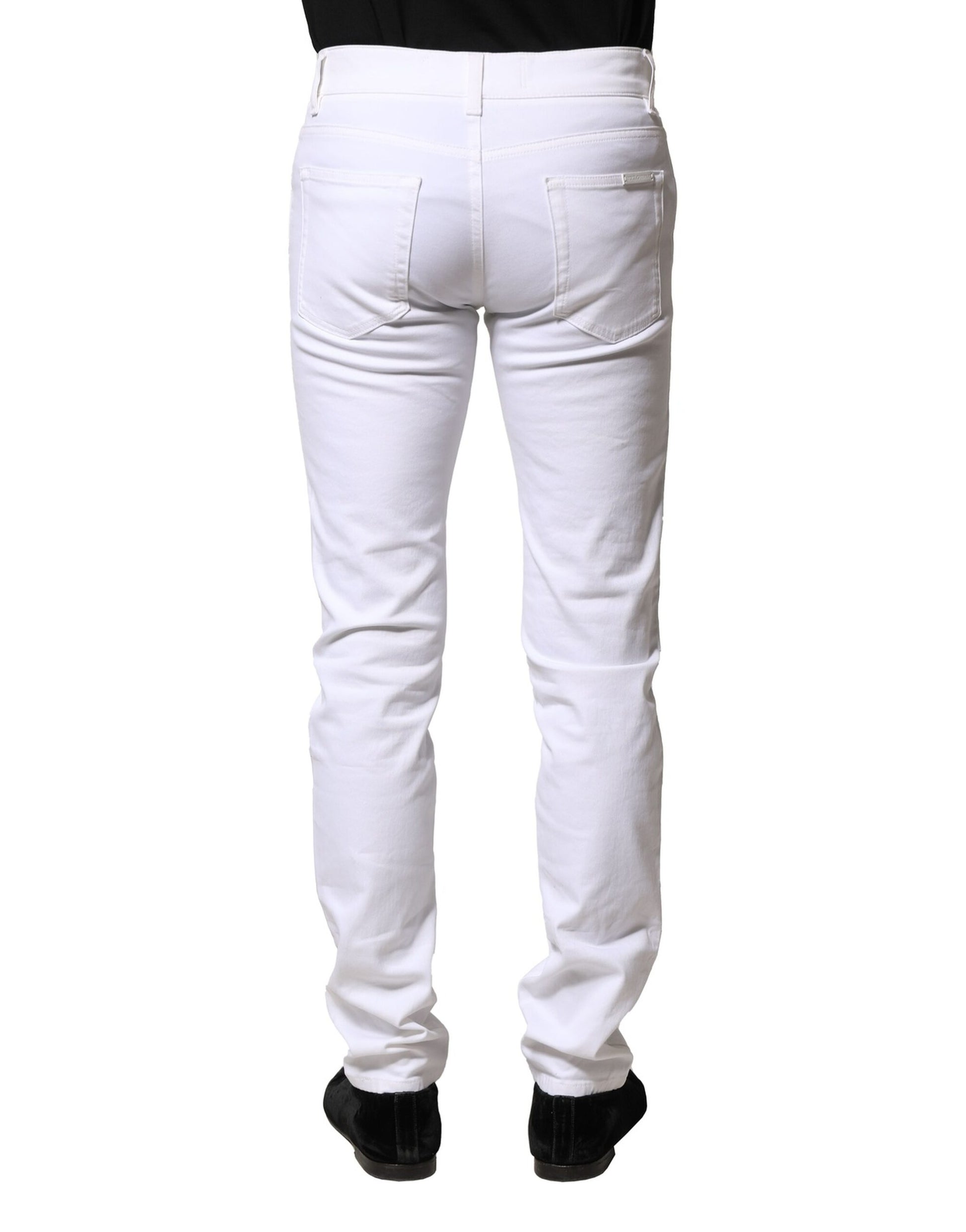 Dolce & Gabbana White Cotton Skinny Denim Jeans