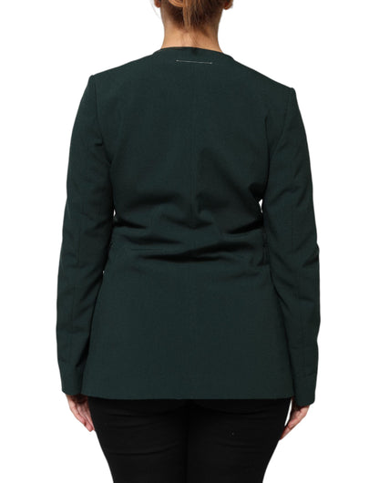 Maison Margiela Green Single Breasted One Button Coat Jacket