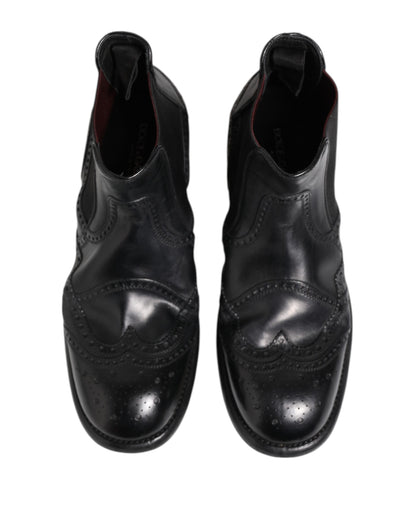 Dolce & Gabbana Black Leather Ankle Boots