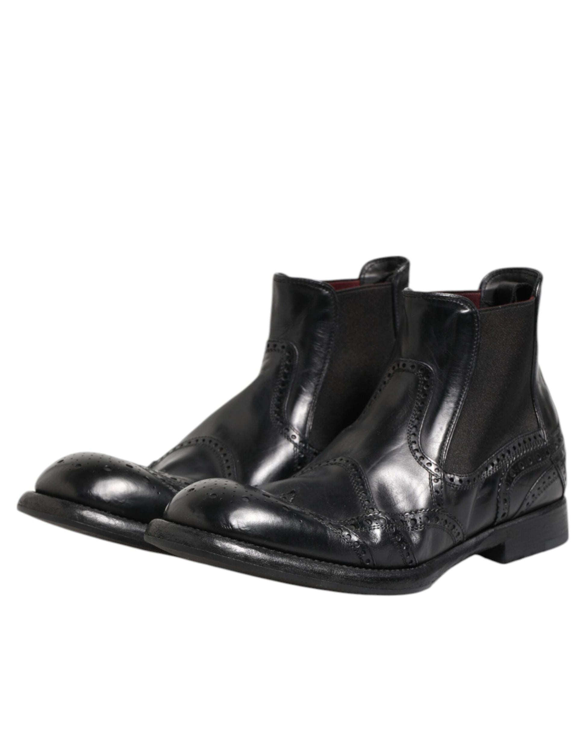 Dolce & Gabbana Black Leather Ankle Boots