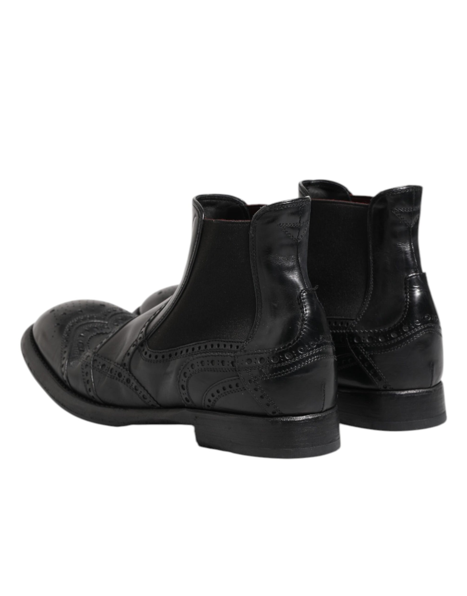 Dolce & Gabbana Black Leather Ankle Boots