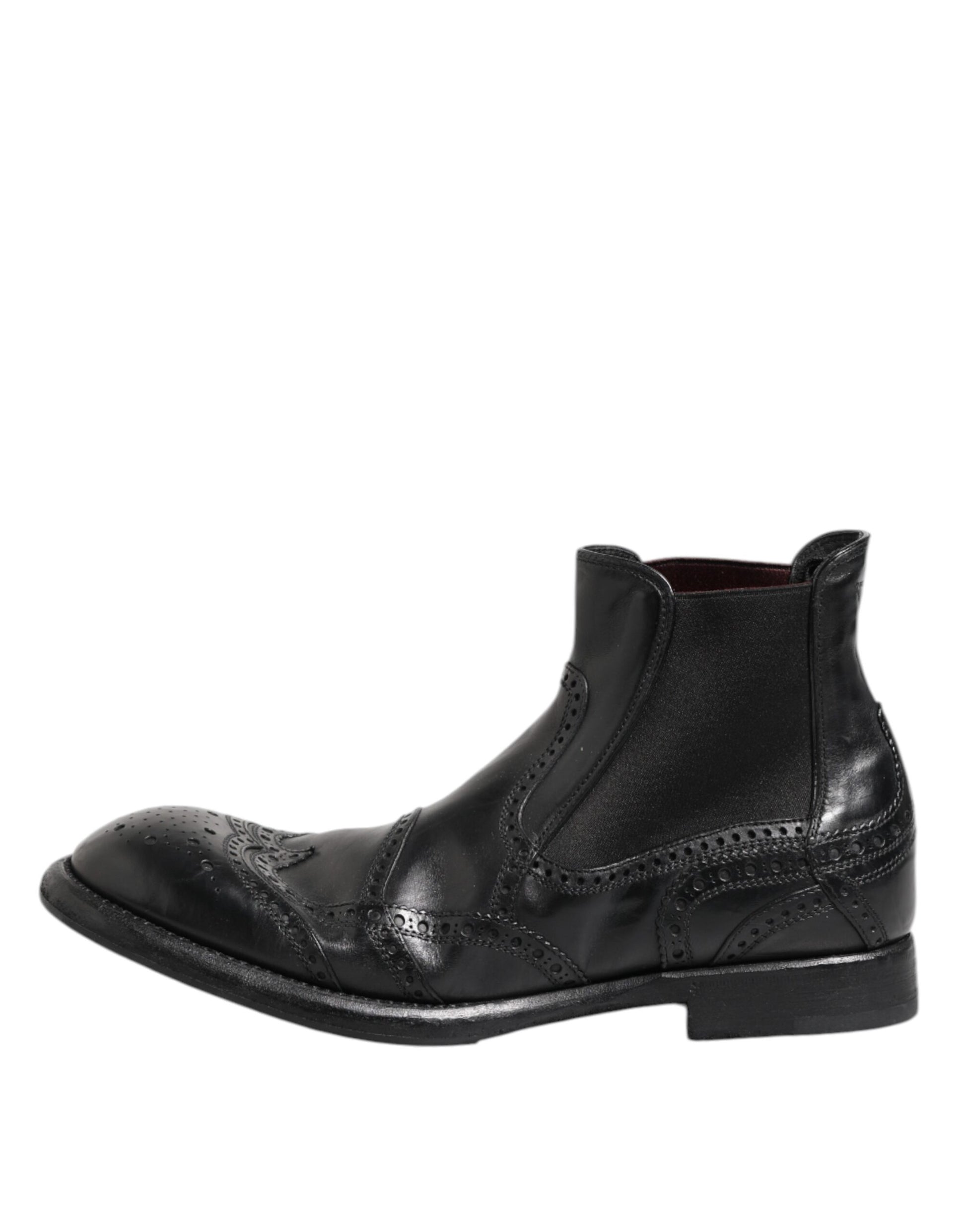 Dolce & Gabbana Black Leather Ankle Boots