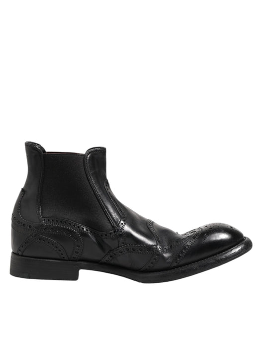 Dolce & Gabbana Black Leather Ankle Boots