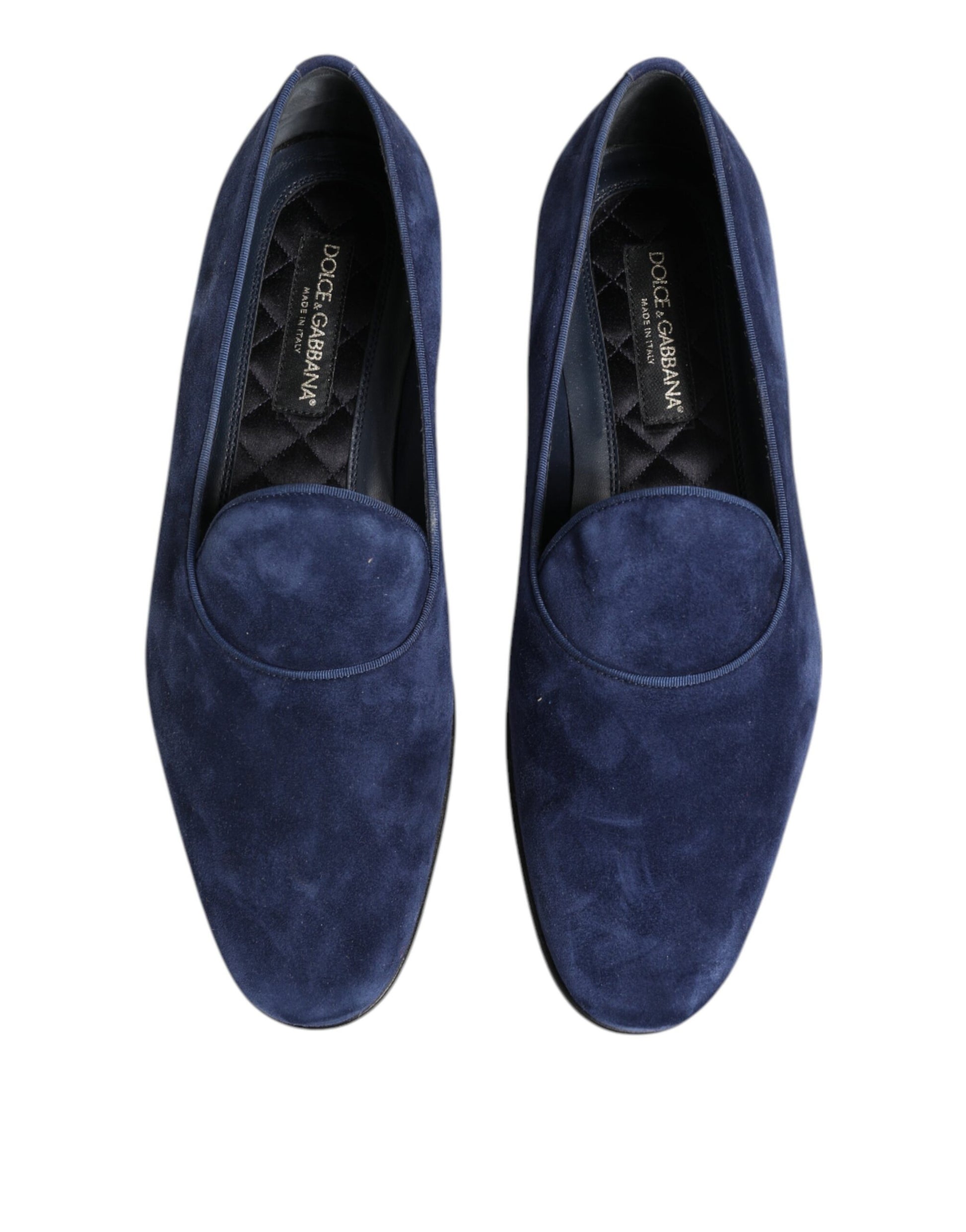 Dolce & Gabbana Blue Velvet DG Logo Loafers - Exclusively Tailored Elegance