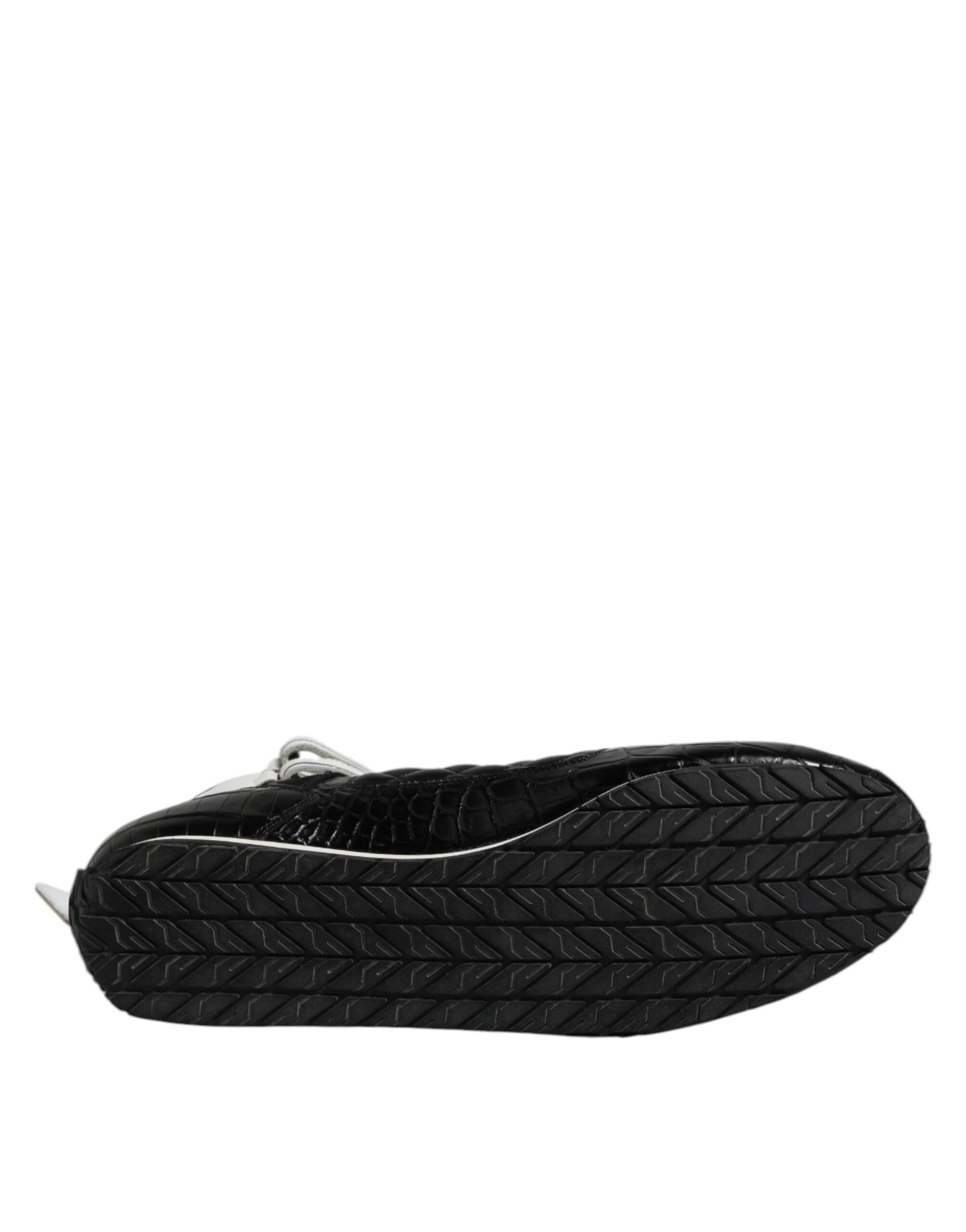 Dolce & Gabbana Black Quilted Leather Lace Up Sneakers