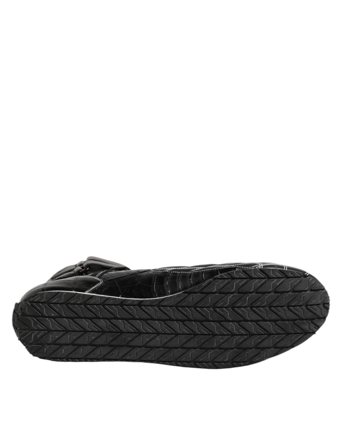 Dolce & Gabbana Black Quilted Leather Lace Up Sneakers