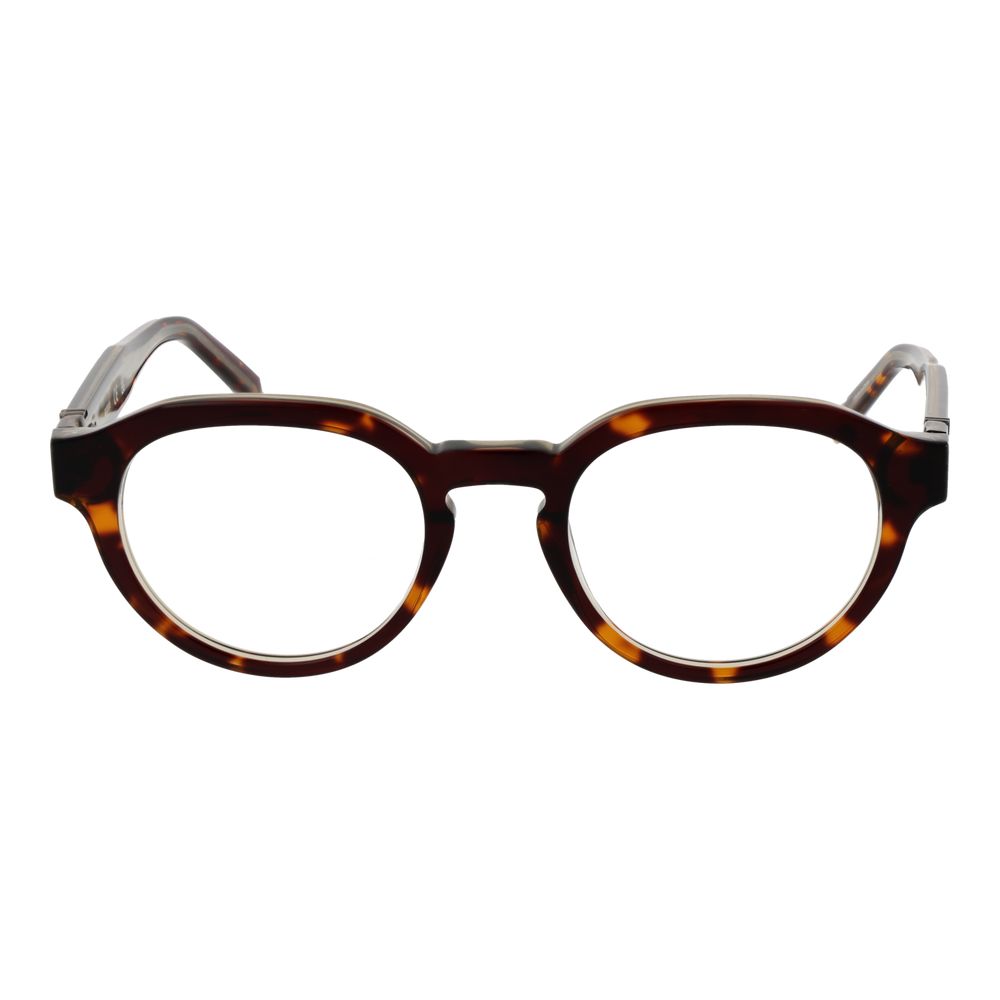 Guess Brown Men's Optical Frames – Round Full-Rim Design