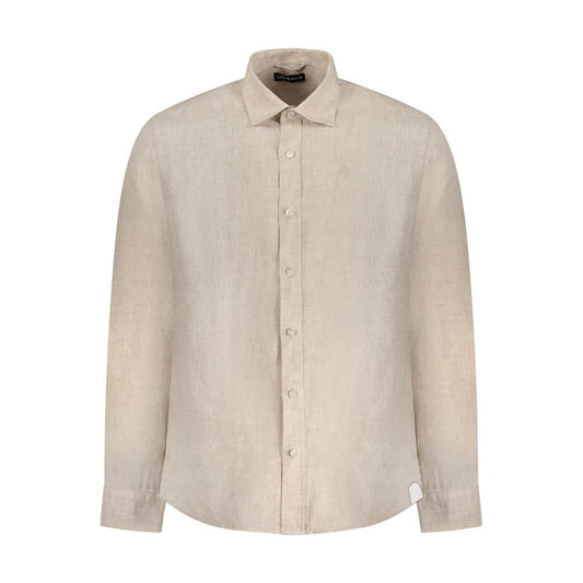 North Sails Beige Linen Shirt - Long Sleeve with Italian Collar