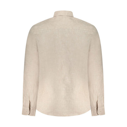 North Sails Beige Linen Shirt - Long Sleeve with Italian Collar