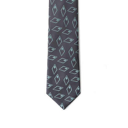 Giorgio Armani Anthracite Silk Tie with Geometric Design
