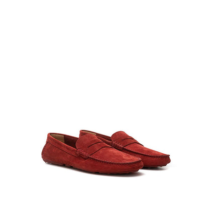 Bally Bordeaux Leather Moccasin