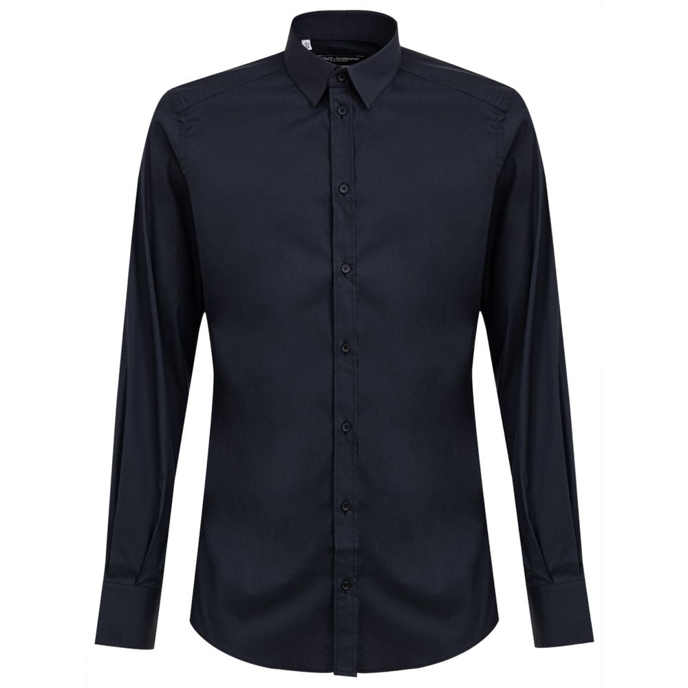 Dolce & Gabbana Blue Cotton Shirt: A Touch of Italian Elegance