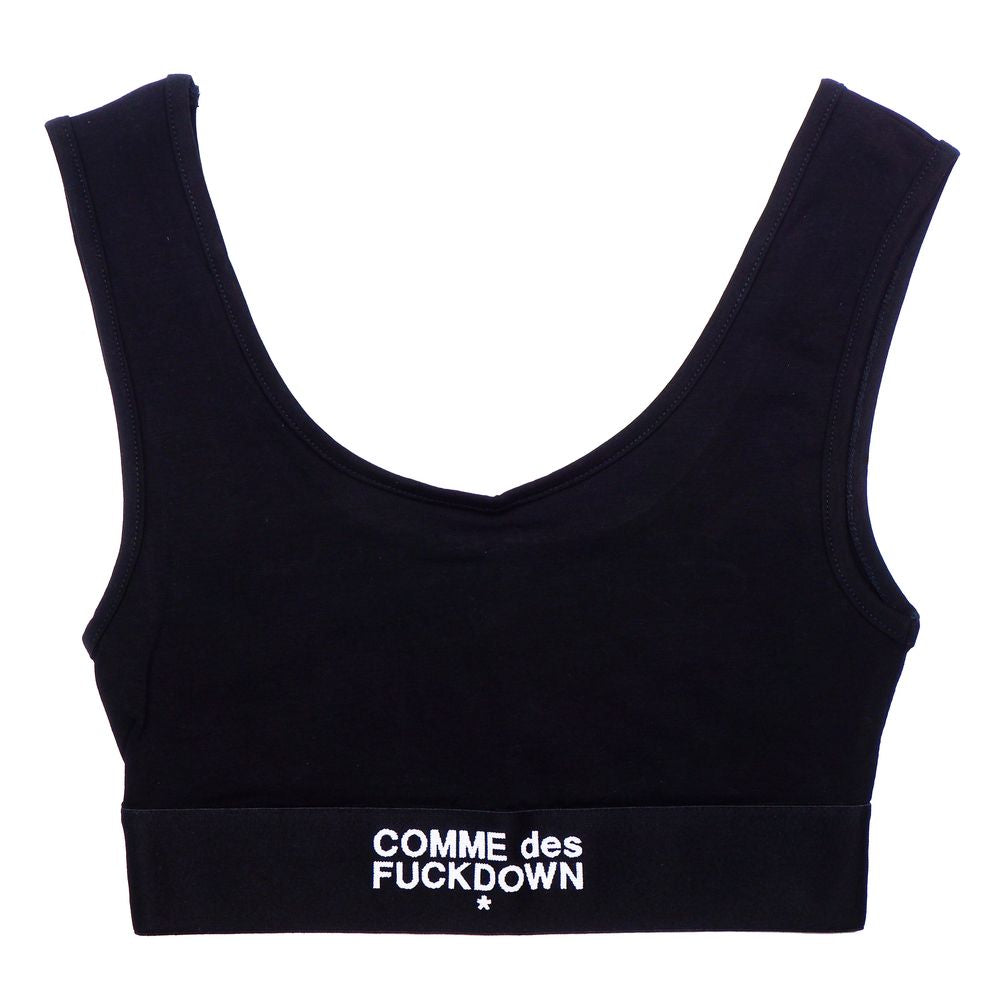 Comme Des Fuckdown Black Cotton Logo Top