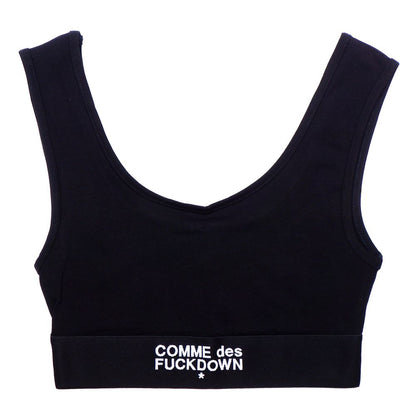 Comme Des Fuckdown Black Cotton Logo Top