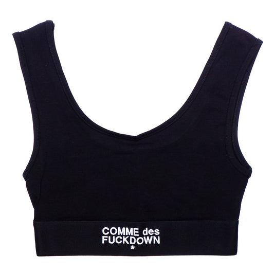 Comme Des Fuckdown Black Cotton Logo Top