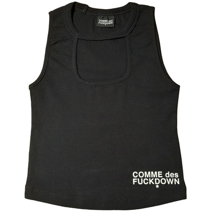 Comme Des Fuckdown Black Cotton Rib Top