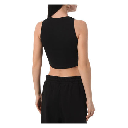 Comme Des Fuckdown Black Cotton Ribbed Cropped Top