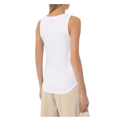 Comme Des Fuckdown White Cotton Rib Tank Top