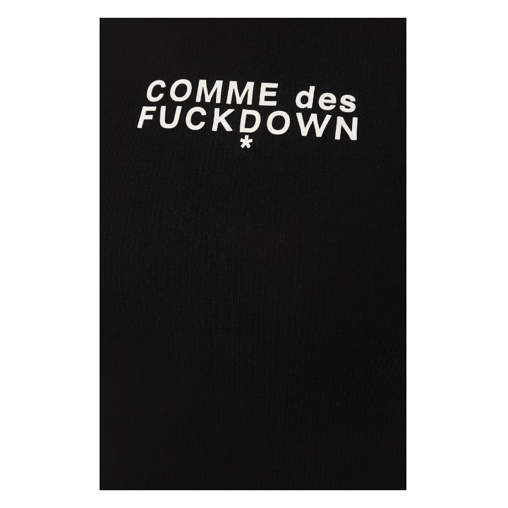 Comme Des Fuckdown Black Cotton Ribbed Cropped Top