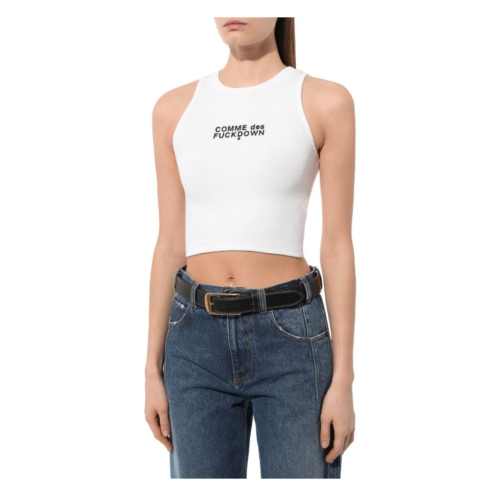 Comme Des Fuckdown Ribbed Cropped Top