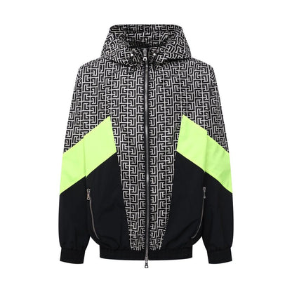 Balmain Multicolor Nylon Jacket - Bold Geometric Design