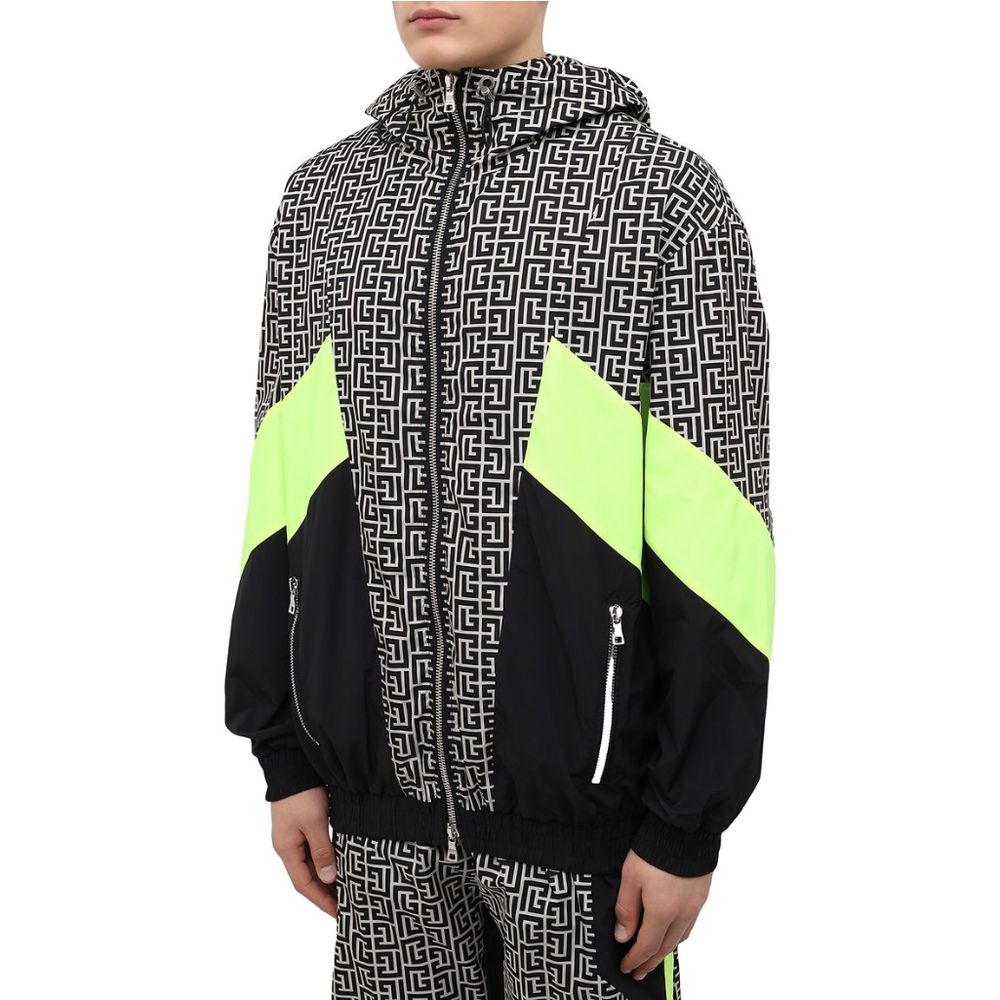 Balmain Multicolor Nylon Jacket - Bold Geometric Design