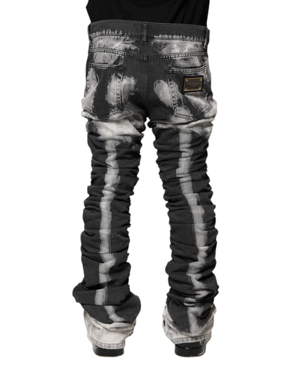 Dolce & Gabbana Black Tie Dye Straight Denim Jeans